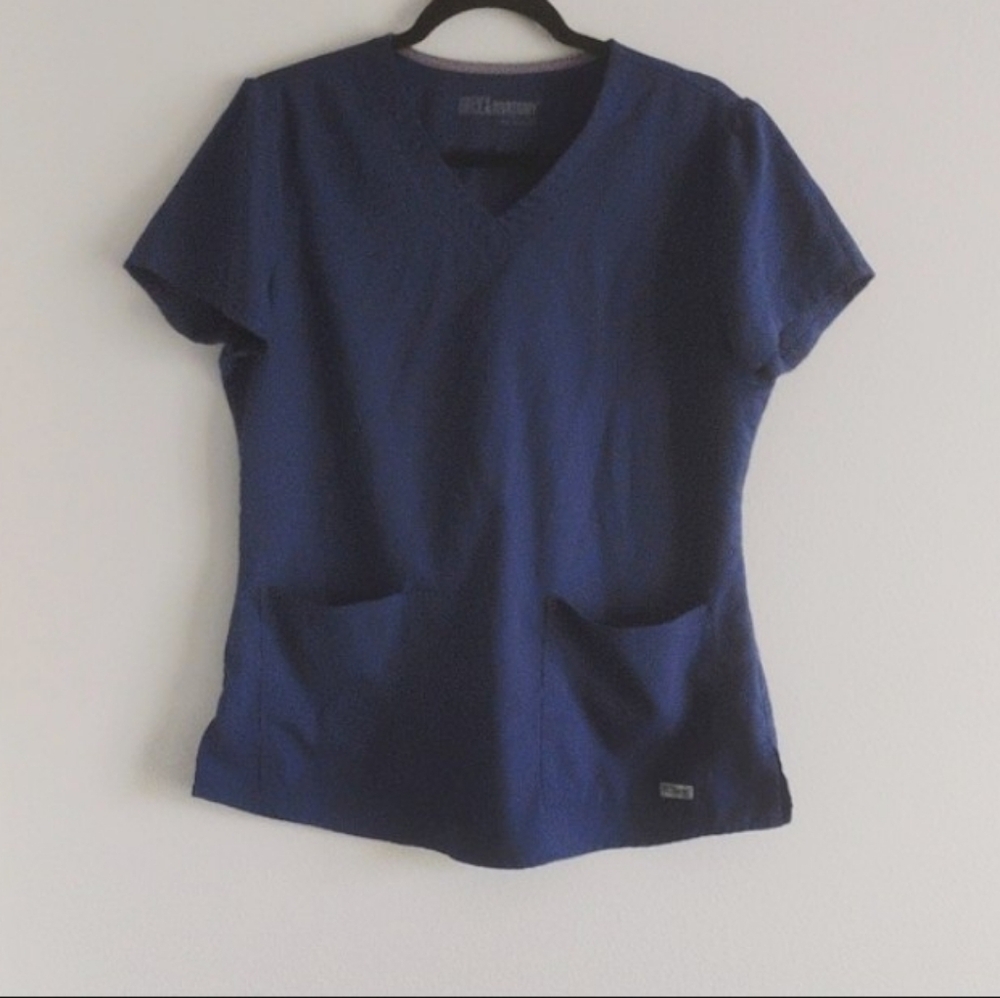 Grey's Anatomy Scrubs Deep Blue Size Medium Short Sleeve Top Uniform